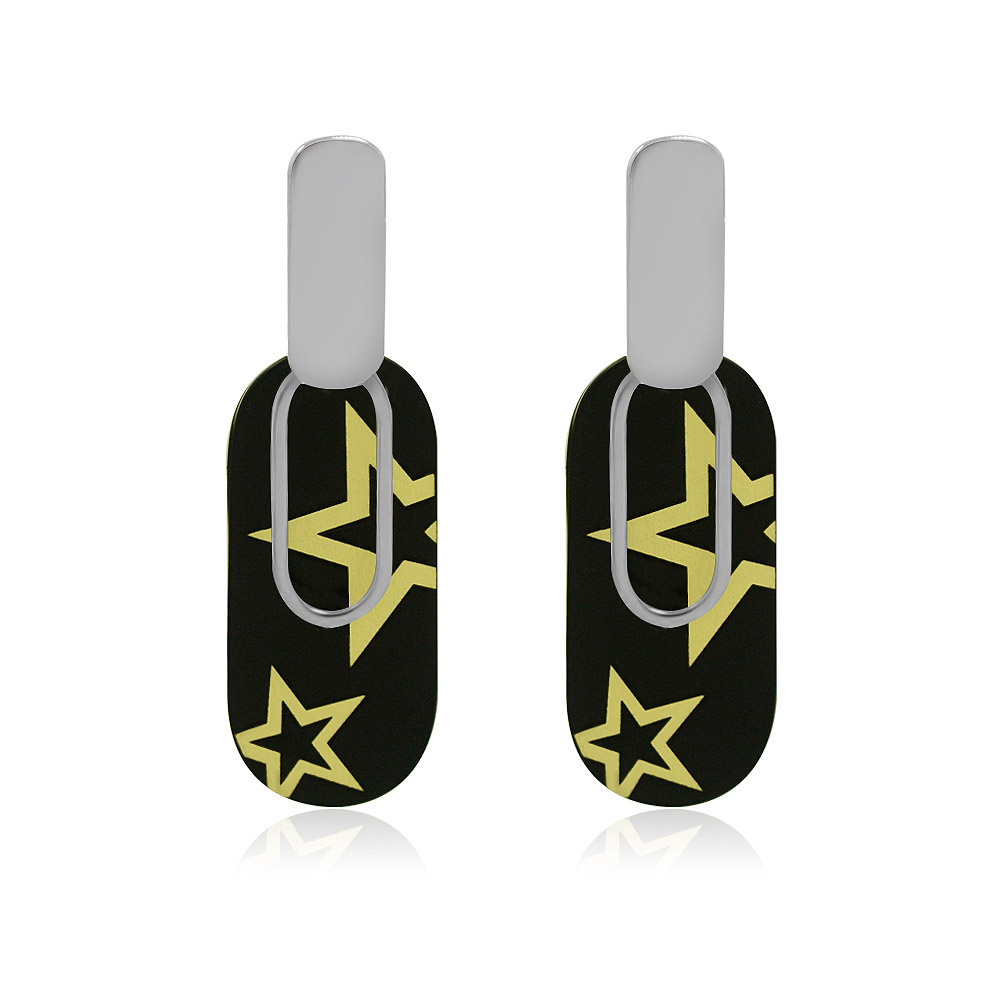 Fashion Black Star Earrings